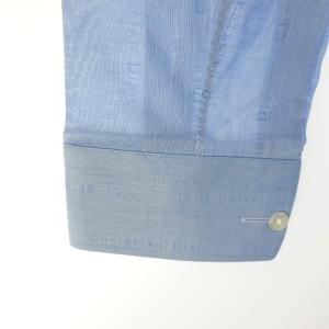 Christian Dior MONSIEUR ドレスシャツ ワイシャツ 長袖 総ロゴ ライトブルー GY09