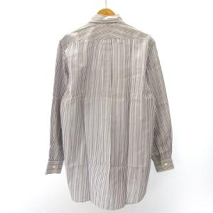 dunhill 美品 シャツ 長袖 ストライプ コットン 紫 パープル 15 1