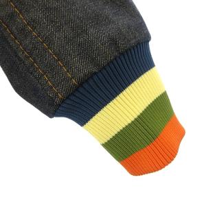MARC JACOBS 美品 デニム ジャケット ブルゾン ジップ リブ 切替 エポレット マルチカラー インディゴブルー 6 約S-M GY09