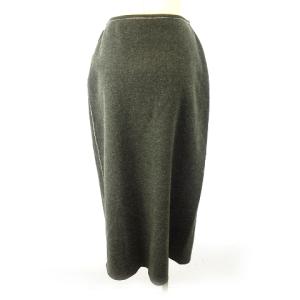 FENDI ラップ ロングスカート FFロゴ ダークグレー イタリア製 XS EC