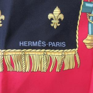 HERMES 美品 カレ90 VUE DU CAROSSE DE LA GALERE LA REALE クイーン戴冠式 スカーフ シルク
