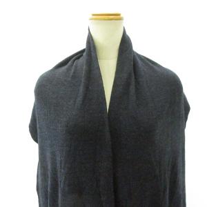 TORY BURCH ストール マフラー ニット Tロゴ 紺 ネイビー ベージュ マルチカラー EC