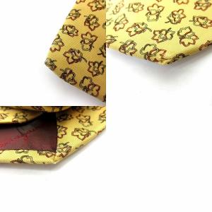 Salvatore Ferragamo ネクタイ 4本セット まとめ売り リーフ柄 動物柄 ブラック レッド イエロー GY09