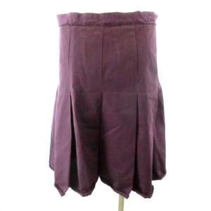 PRADA SPORT プリーツ ひざ丈 スカート コットン 紫 パープル 38 M GY09