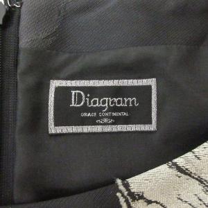 Diagram GRACE CONTINENTAL 近年モデル 美品 花柄 ノースリーブ ワンピース ひざ丈 3713 1242-0 黒 ブラック 36 約S