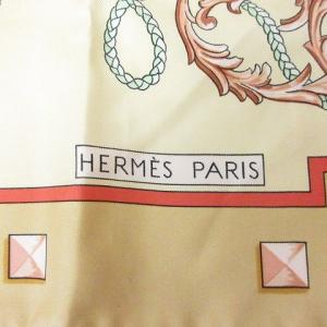 HERMES カレ90 LES CLES スカーフ ストール ショール シルク 鍵柄 イエロー