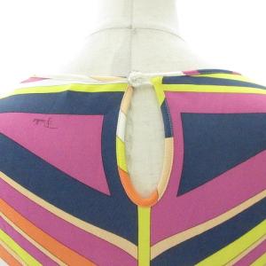 Emilio Pucci チュニック ワンピース プッチ柄 レーヨン ピンク オレンジ パープル 6 約M GY09