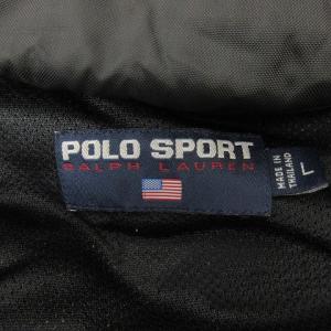 POLO SPORT 90s ヴィンテージ ブルゾン ナイロン ジャケット フード取り外し可 ベルト付 黒 ブラック L GY09