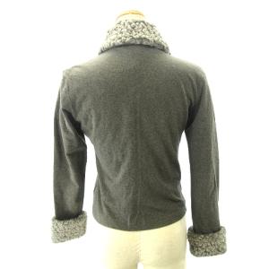 FENDI jeans フリース ブルゾン アンサンブル ボア 38 ダークグレー