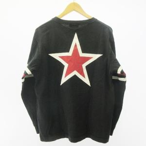 vanson Leathers Tシャツ 長袖 カットソー 胸プリント スター コットン ブラック 黒 Lサイズ GY09