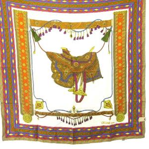 スカーフ シルク ショール タッセル 紫 パープル ブラウン GY09