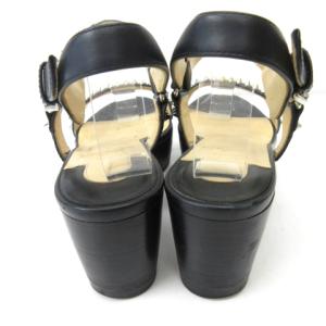 Christian Louboutin スタッズ ストラップ サンダル ウェッジソール 黒 ブラック