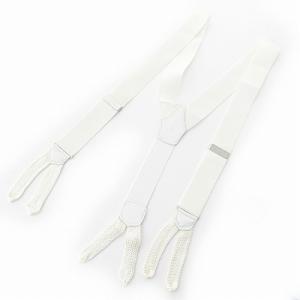 サスペンダー ボタン吊り Y型 ボタン付き 白 1017