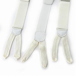 Brooks Brothers サスペンダー ボタン吊り Y型 ボタン付き 白 1017