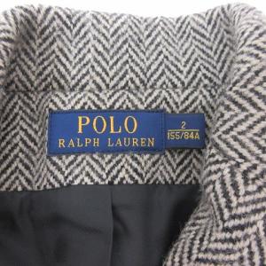 POLO RALPH LAUREN 美品 テーラード ジャケット ブレザー 3B ヘリンボーン 総裏 グレー 2 約S-M EC