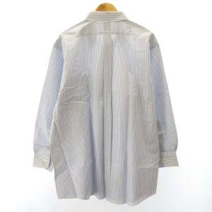 Brooks Brothers ドレスシャツ 長袖 ストライプ ホワイト ライトブルー 17 1/2-3