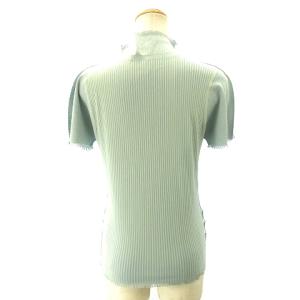 PLEATS PLEASE ISSEY MIYAKE A.POC エーポック タグ付き 半袖 カットソー ハイネック フリンジ PP44LK952 ライトブルー 3 約L GY09