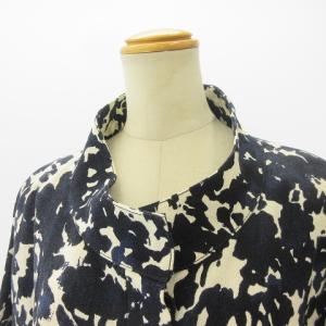 Max Mara 白タグ リネン ブルゾン ジャケット ベルテッド 半袖 紺 ネイビー アイボリー 40 M STK