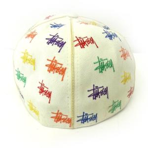 STUSSY 総ロゴ 帽子 キャップ ホワイト マルチカラー GY09