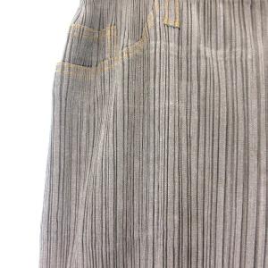 PLEATS PLEASE ISSEY MIYAKE 美品 ショートパンツ キュロット デニム 転写 プリーツ PP73-JF403 カーキ グリーン系 3 約L