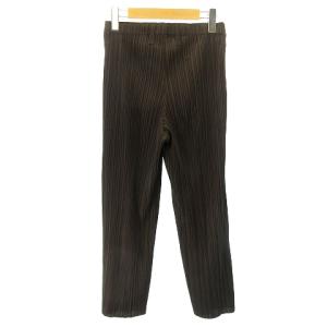 PLEATS PLEASE ISSEY MIYAKE スラックス プリーツ パンツ PP43-JF413 茶 ブラウン 4 約XL
