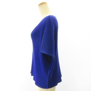 PLEATS PLEASE ISSEY MIYAKE 美品 プリーツ 半袖 カットソー PP71FK312 ブルー 青 3 Lサイズ相当