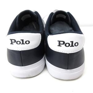 POLO RALPH LAUREN レザー スニーカー RA65 ロングウッド SK-VLC 紺 ネイビー US8 26.5cm