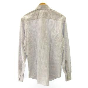 Salvatore Ferragamo ガンチーニ シャツ 長袖 ストライプ グレー ワインレッド S