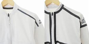adidas 美品 近年モデル リバーシブル ジャケット ブルゾン 白 S 1121 GY09