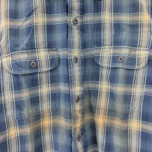 RRL ウエスタン ワークシャツ チェック 長袖 インディゴ 青 ブルー S インド製 STK