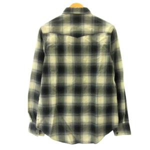 オンブレ チェック ウエスタンシャツ ジャケット 長袖 M 