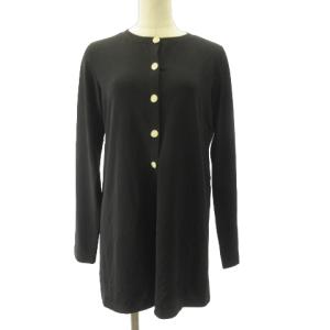 美品 ナイロン カーディガン 黒 ブラック 2 約M