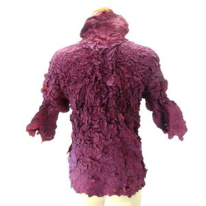 ISSEY MIYAKE ブラウス カットソー フリルカラー プリーツ シワ加工 IM94-FJ931 パープル M