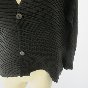 ISSEY MIYAKE 23SS Concretion Pleats プリーツ カーディガン アシンメトリー M ブラック