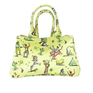 カナパ ウエスタン トートバッグ キャンバス 総柄 イエロー