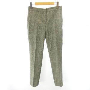 美品 パンツ スラックス ボトムス グレンチェック ウール混 グレー 36 約S