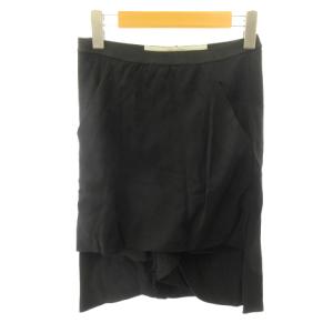 美品 ロータスビスコース混 ショートパンツ キュロット 黒 ブラック 34 約S