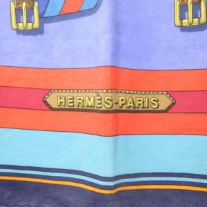 HERMES カレ90 J METZ Les J METZ スカーフ サスペンダー柄 シルク マルチカラー
