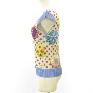 PLEATS PLEASE ISSEY MIYAKE PP71-JK842 ノースリーブカットソー プリーツ カップケーキ柄 ドット 総柄 マルチカラー