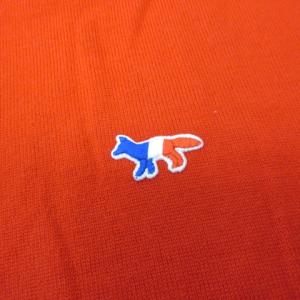 Maison Kitsuné 美品 ロゴ 刺繍 クルーネック ニット セーター ウール KMM-2750 赤 レッド M