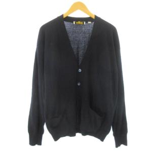 ニット カーディガン カシミヤ100％  紺 ネイビー 46 M スコットランド製