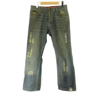 ITTIERRE 507 デニム パンツ ダメージ加工 ストレート ライトブルー 32 33