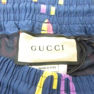 GUCCI 703548 JUMBO GG NYLON SHORTS ハーフパンツ ウエストゴム 52 ネイビー