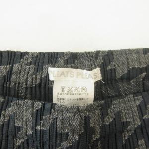 PLEATS PLEASE ISSEY MIYAKE 美品 15AW ハウンドトゥースプリーツパンツ ワイドパンツ 千鳥格子 PP53-JF624 灰 黒 グレー ブラック 2