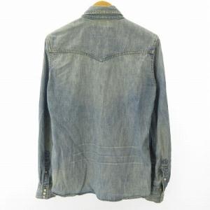 REMI RELIEF デニム ウエスタン シャツ ワークシャツ 長袖 コットン 青 ライトブルー インディゴ M
