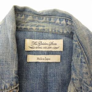 REMI RELIEF デニム ウエスタン シャツ ワークシャツ 長袖 コットン 青 ライトブルー インディゴ M