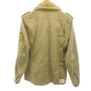 DIESEL ミリタリージャケット ブルゾン エルボーパッチ 比翼ボタン コットン ベージュ M 0303
