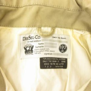 DIESEL ミリタリージャケット ブルゾン エルボーパッチ 比翼ボタン コットン ベージュ M 0303