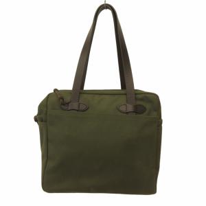 FILSON タグ付き トートバッグ ハンドバッグ レザー切替 USA製 カーキ 80354661015-2-0