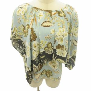 GRACE CONTINENTAL セットアップ ワンピース スカート カットソー 花柄 フラワーパターン フレア ウエストゴム 青 ブルー 36 約S 01213-41013-00